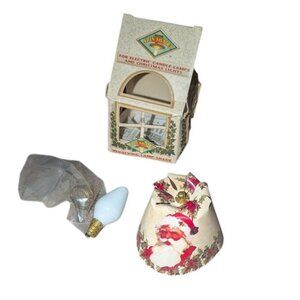 Spin Shades Vintage 1994 Santa Revolving Lamp Shade Electric Candle Christmas